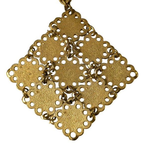 Vintage D'orlan Gold-Tone Necklace With Raised Star Pendant & Twisted Chain - Picture 3 of 7